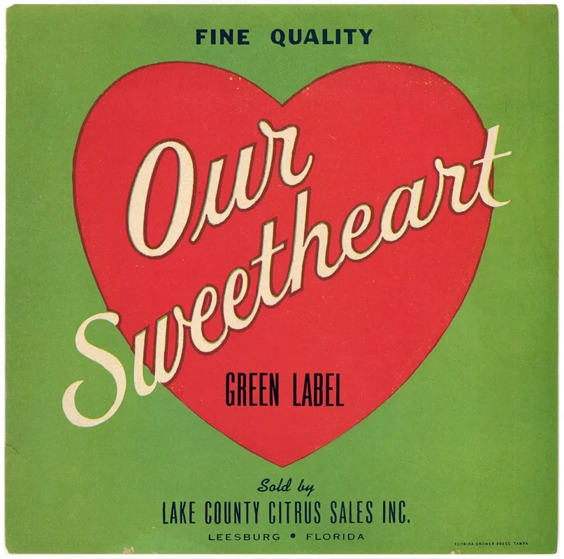 Our Sweetheart Green Label Citrus Label