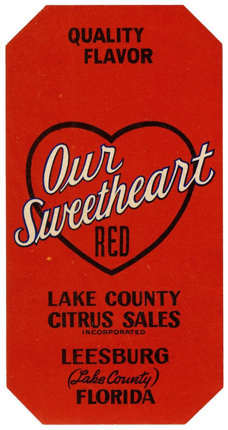 Our Sweetheart Red Label Citrus Label