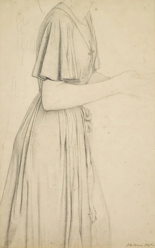 Oure Ladye Of Saturday Night Drapery Study For Angel Holding A Bowl Of Water