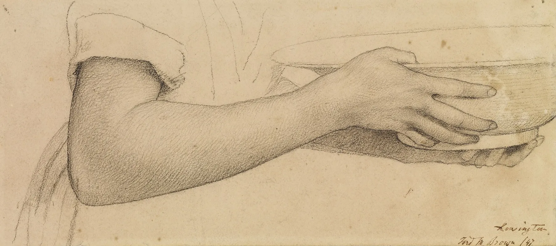 Oure Ladye Of Saturday Night Study Of Arm And Hands For Angel Holding Bowl Of Water