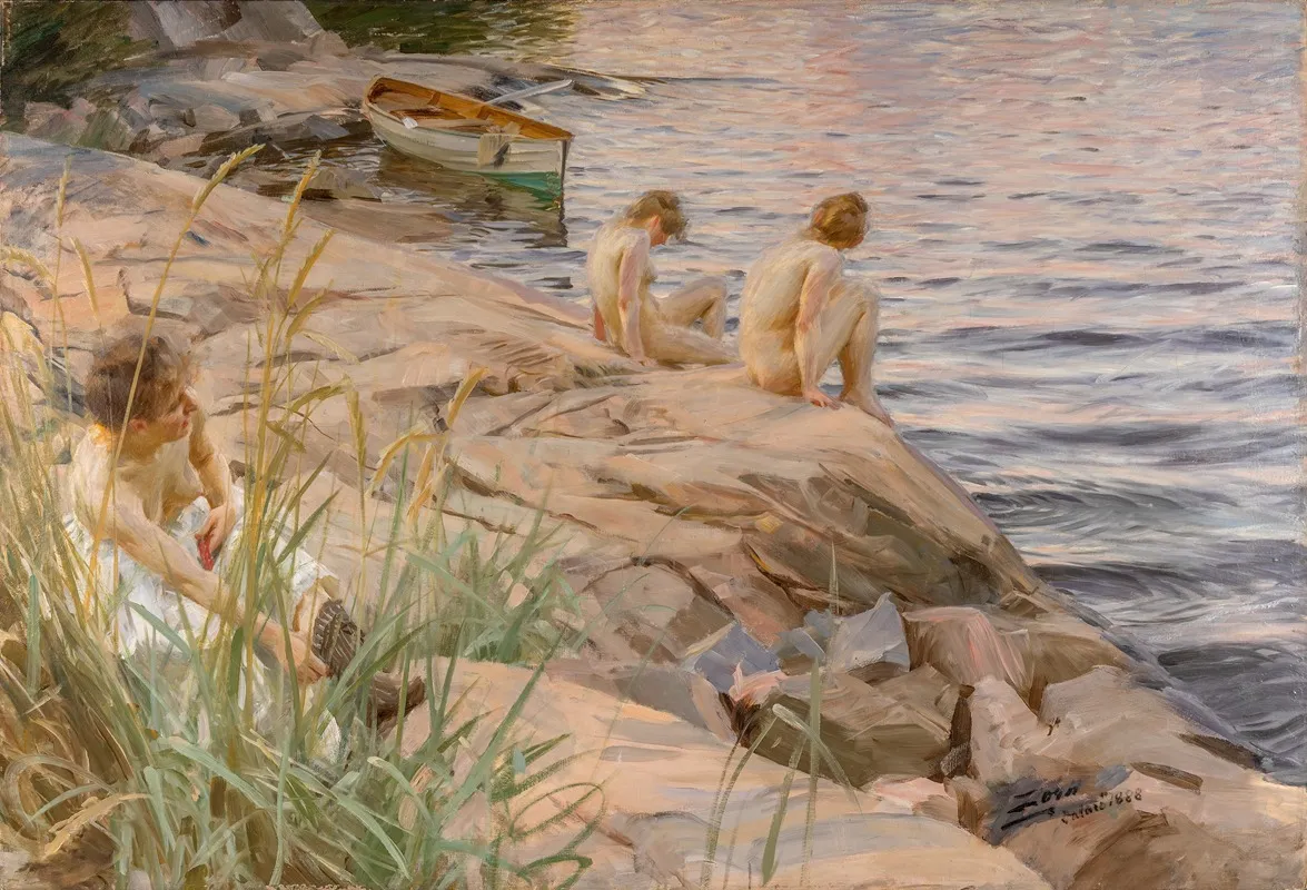 Outdoors by Anders Zorn - Canvas Print