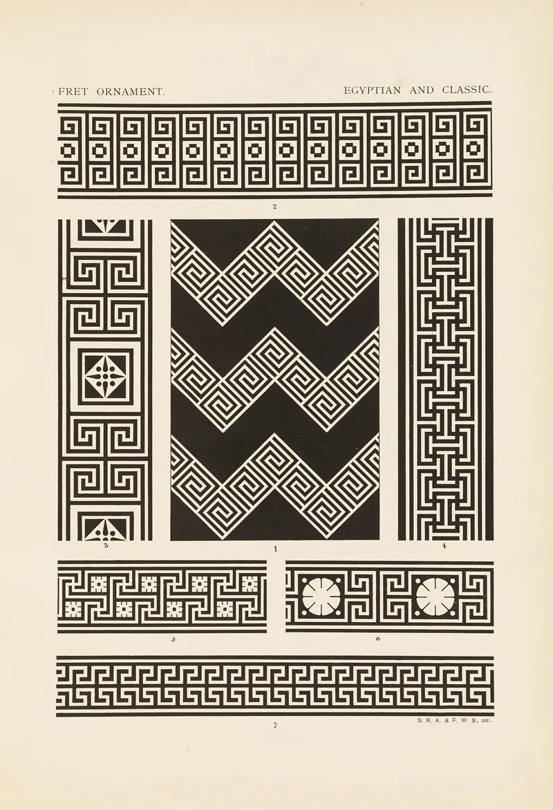 Outlines Of Ornament In The Leading Styles Pl 01 by George Ashdown Audsley - Canvas Print