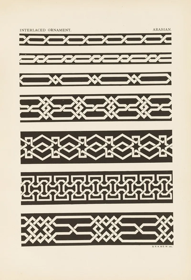 Outlines Of Ornament In The Leading Styles Pl 10 by George Ashdown Audsley - Canvas Print