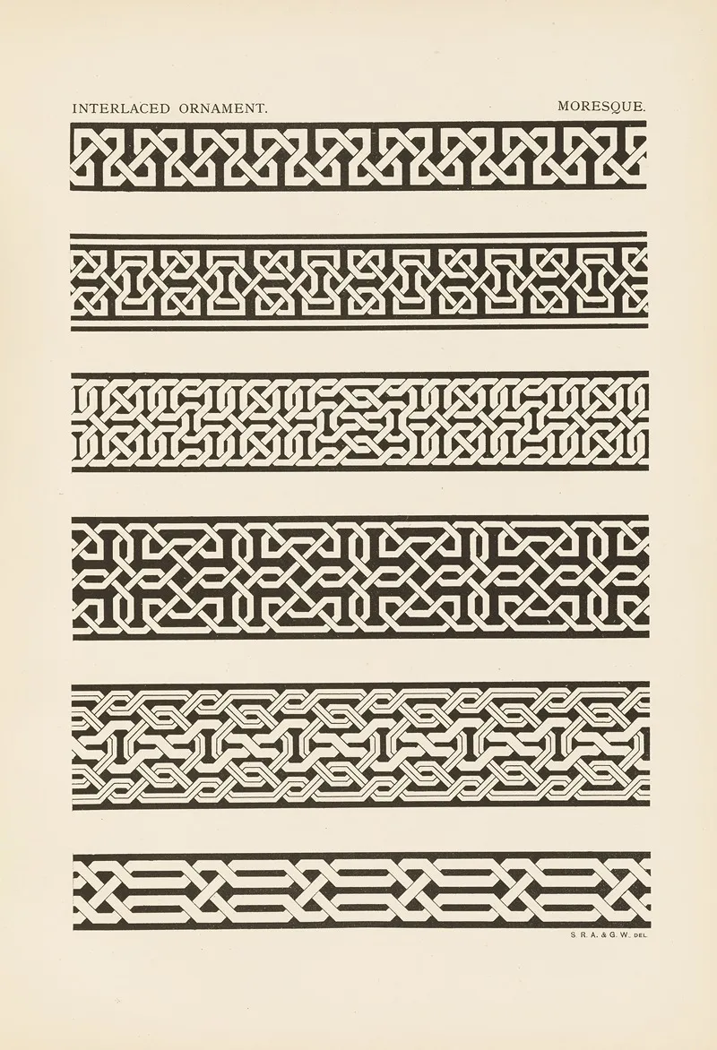 Outlines Of Ornament In The Leading Styles Pl 11 by George Ashdown Audsley - Canvas Print