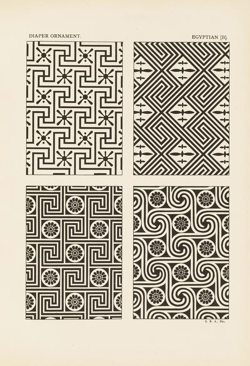 Outlines Of Ornament In The Leading Styles Pl 19 by George Ashdown Audsley - Canvas Print