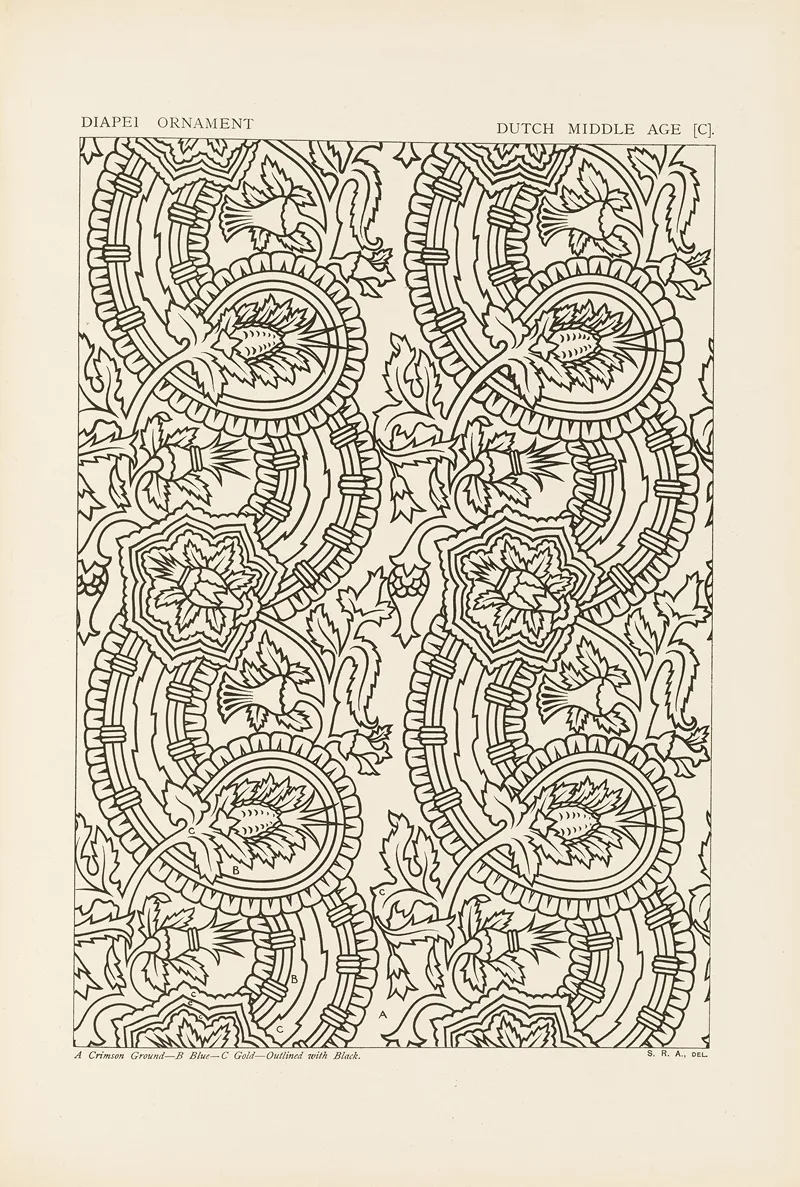 Outlines Of Ornament In The Leading Styles Pl 35 by George Ashdown Audsley - Canvas Print