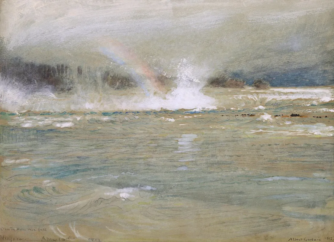Over The Horseshoe Fall Niagara by Albert Goodwin - Canvas Print
