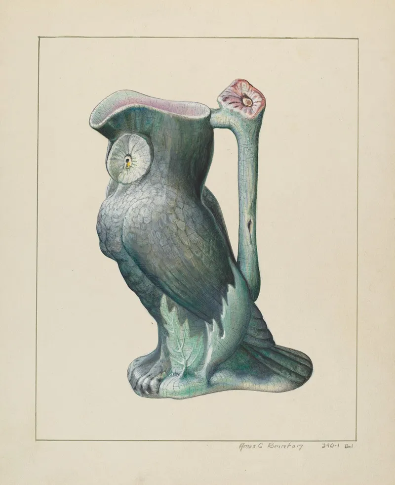 Owl Pitcher by Amos C. Brinton - Canvas Print