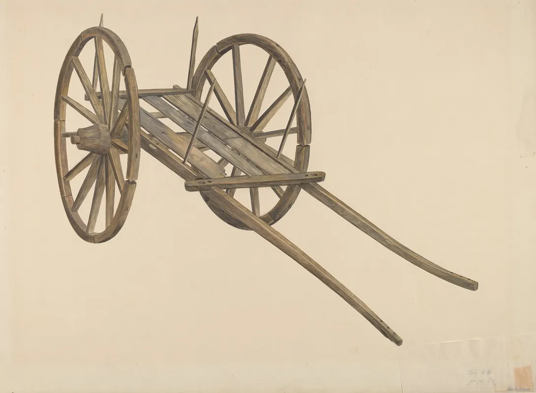 Ox Cart by Wilbur M Rice - Canvas Print