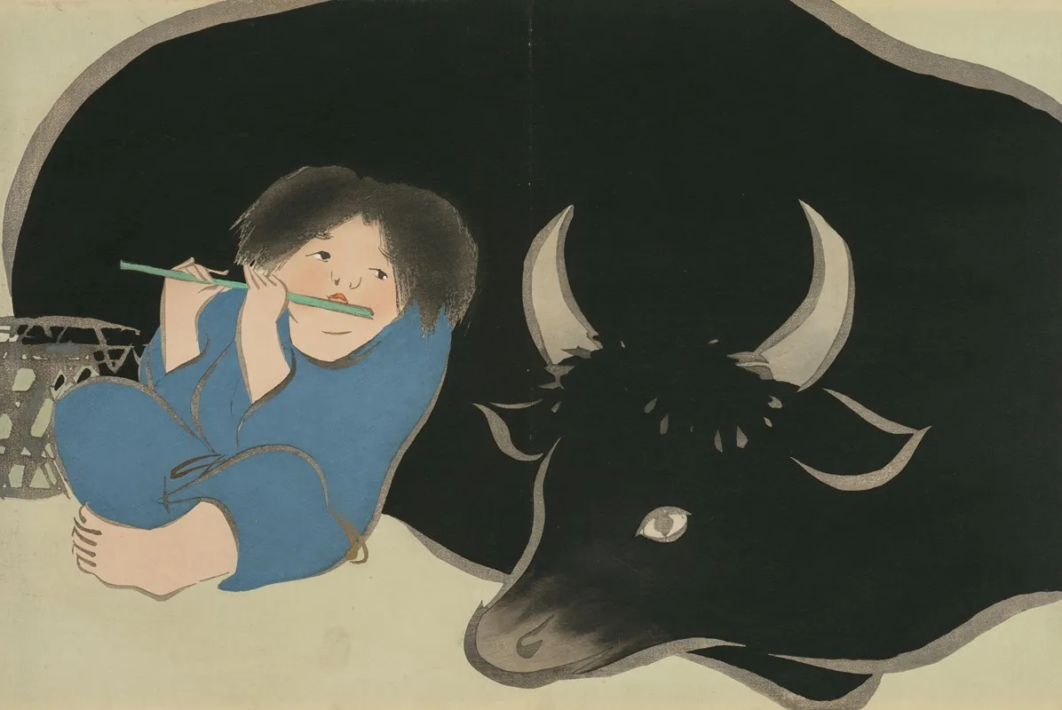 Oxherd Bokudo by Kamisaka Sekka - Canvas Print