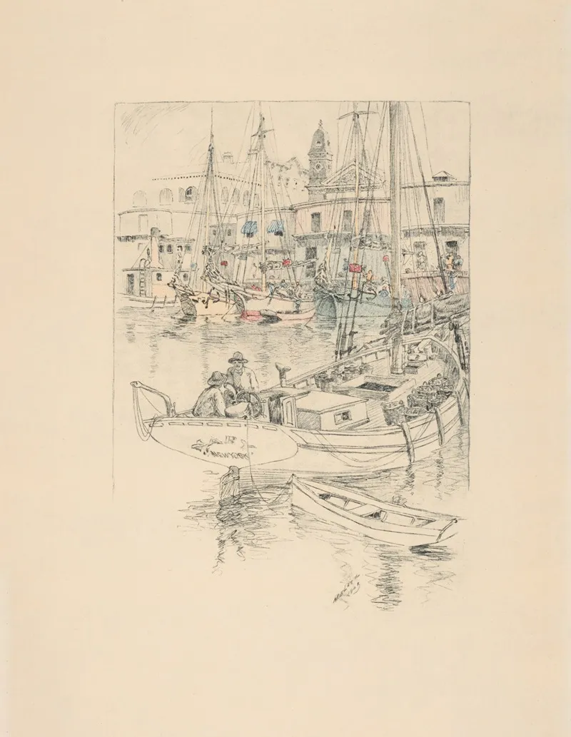 Oyster Market West Street by Charles Frederick William Mielatz - Canvas Print