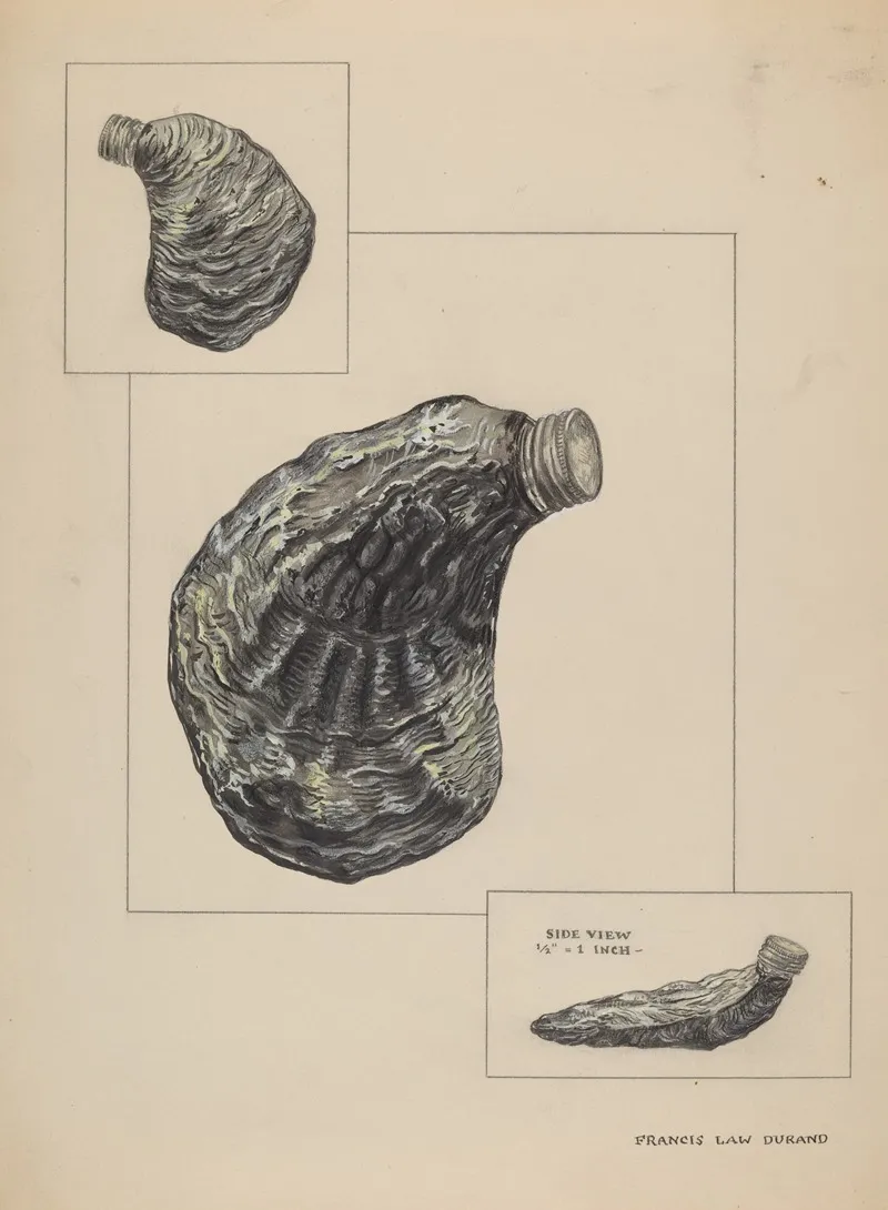 Oyster Shaped Flask by Francis Law Durand - Canvas Print