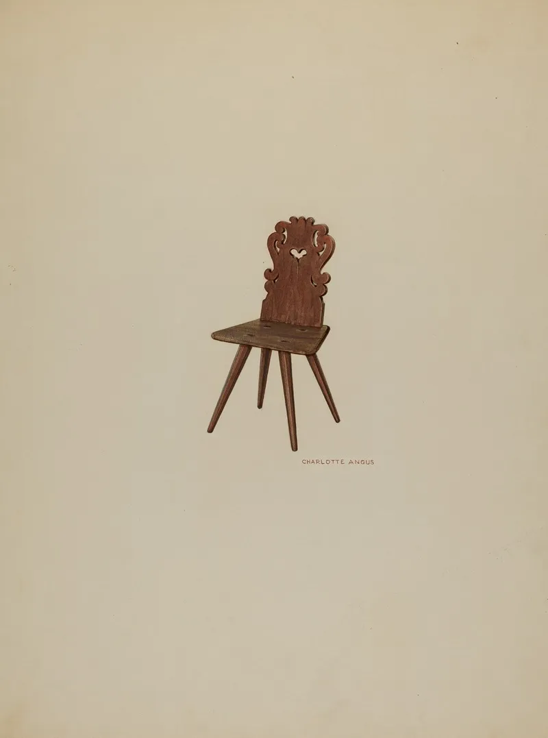 Pa German Chair 3 by Charlotte Angus - Canvas Print