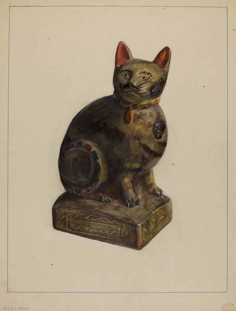 Pa German Chalkware Cat 2