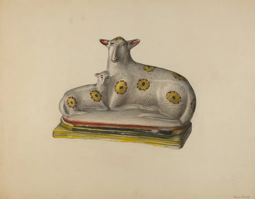 Pa German Chalkware Sheep 3