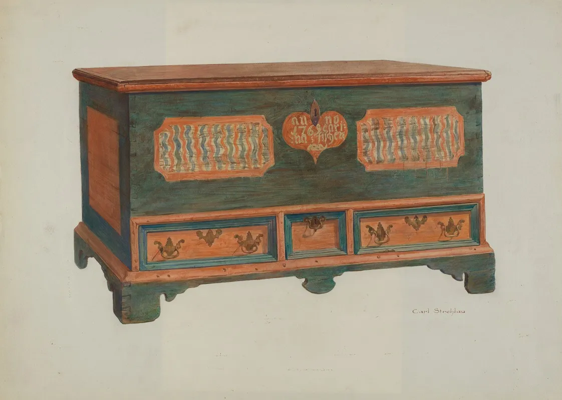 Pa German Chest 12 by Carl Strehlau - Canvas Print