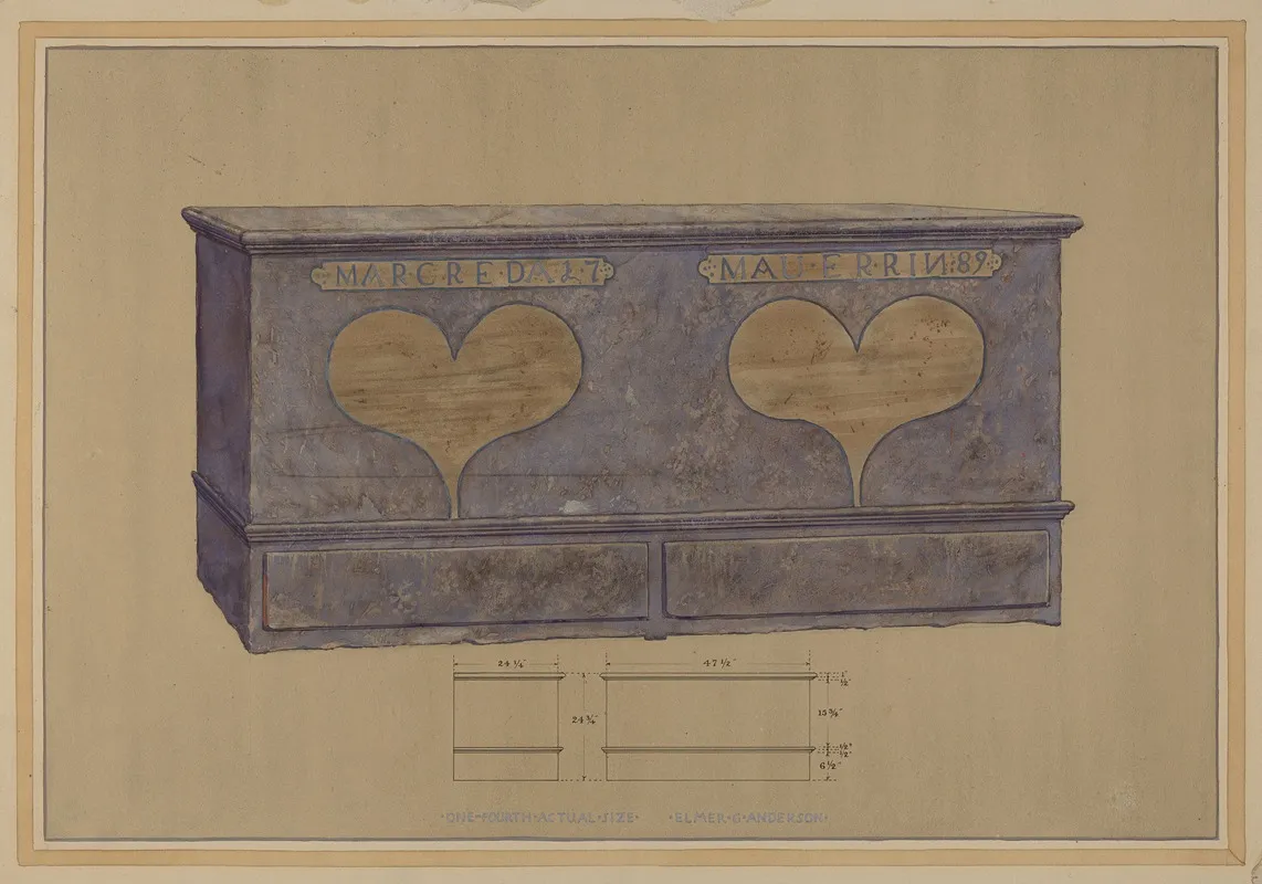 Pa German Chest 19 by Elmer G. Anderson - Canvas Print