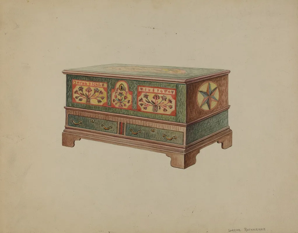 Pa German Dower Chest 10 by Lorenz Rothkranz - Canvas Print