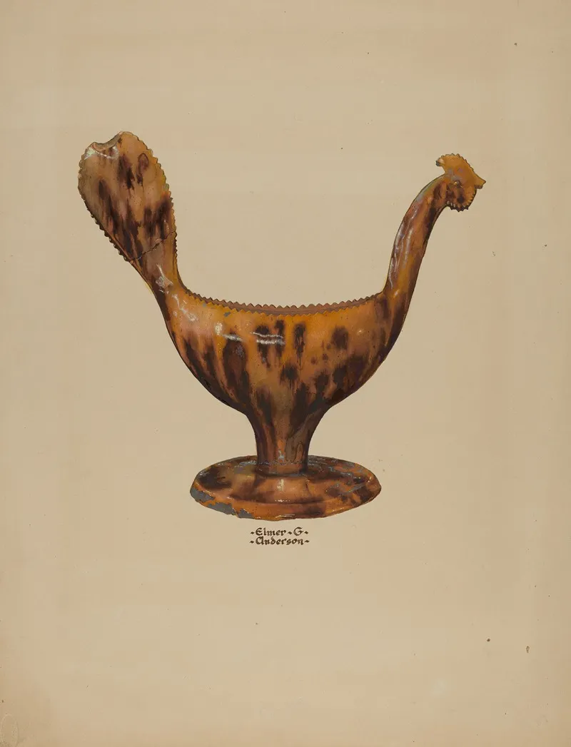 Pa German Gravy Boat by Elmer G. Anderson - Canvas Print