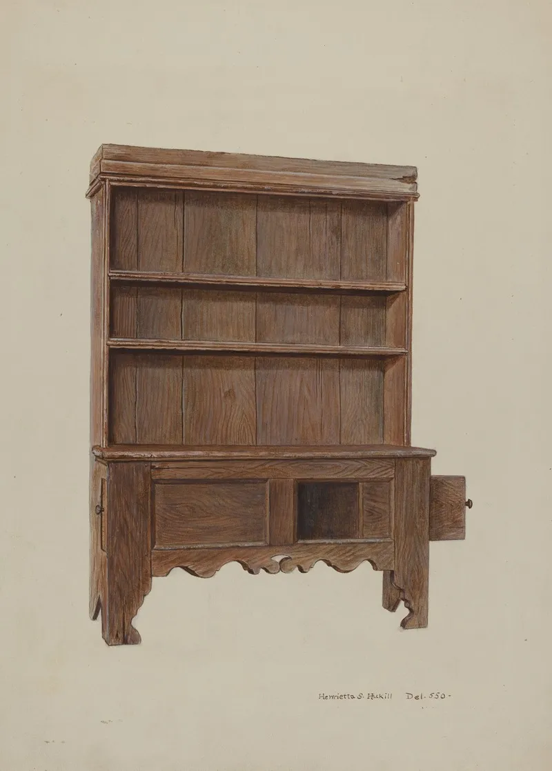 Pa German Pewter Cupboard by Henrietta S. Hukill - Canvas Print