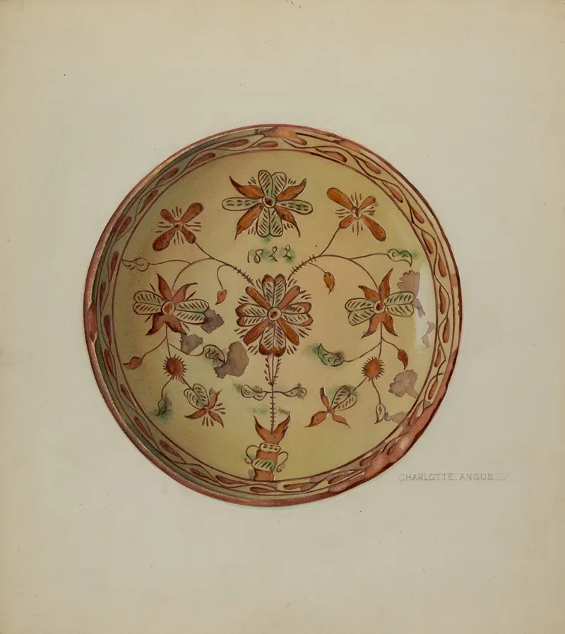 Pa German Plate 17 by Charlotte Angus - Canvas Print