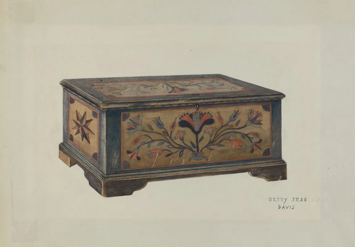 Pa German Sample Chest by Betty Jean Davis - Canvas Print