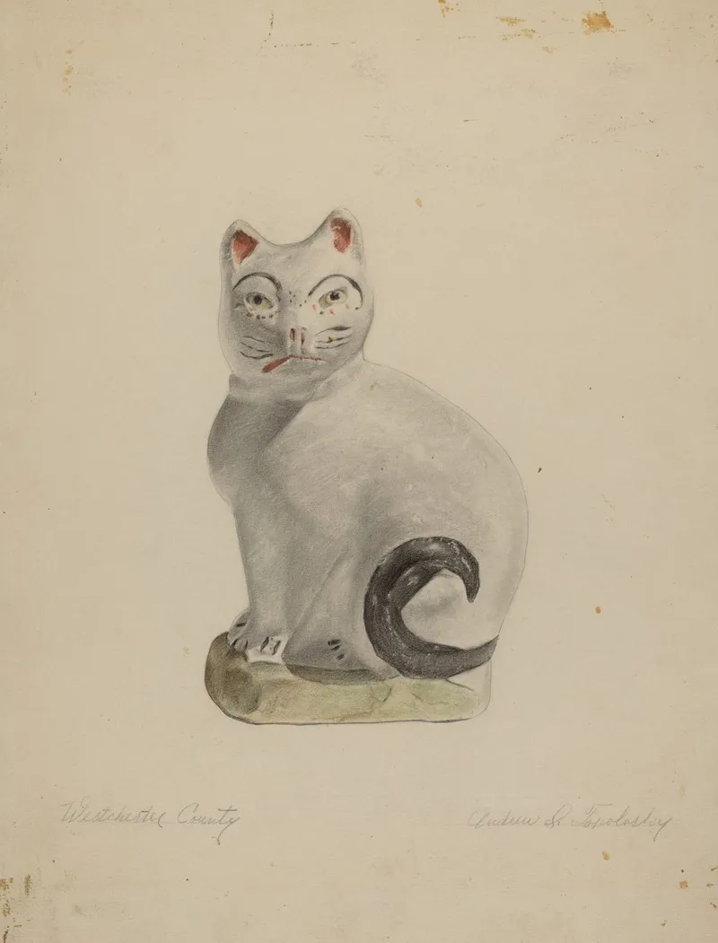 Pa German Seated Cat by Andrew Topolosky - Canvas Print