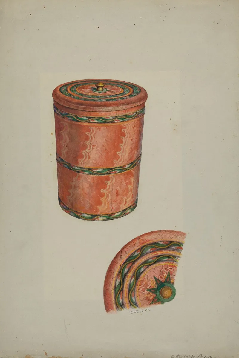 Pa German Sugar Tub by Ethelbert Brown - Canvas Print