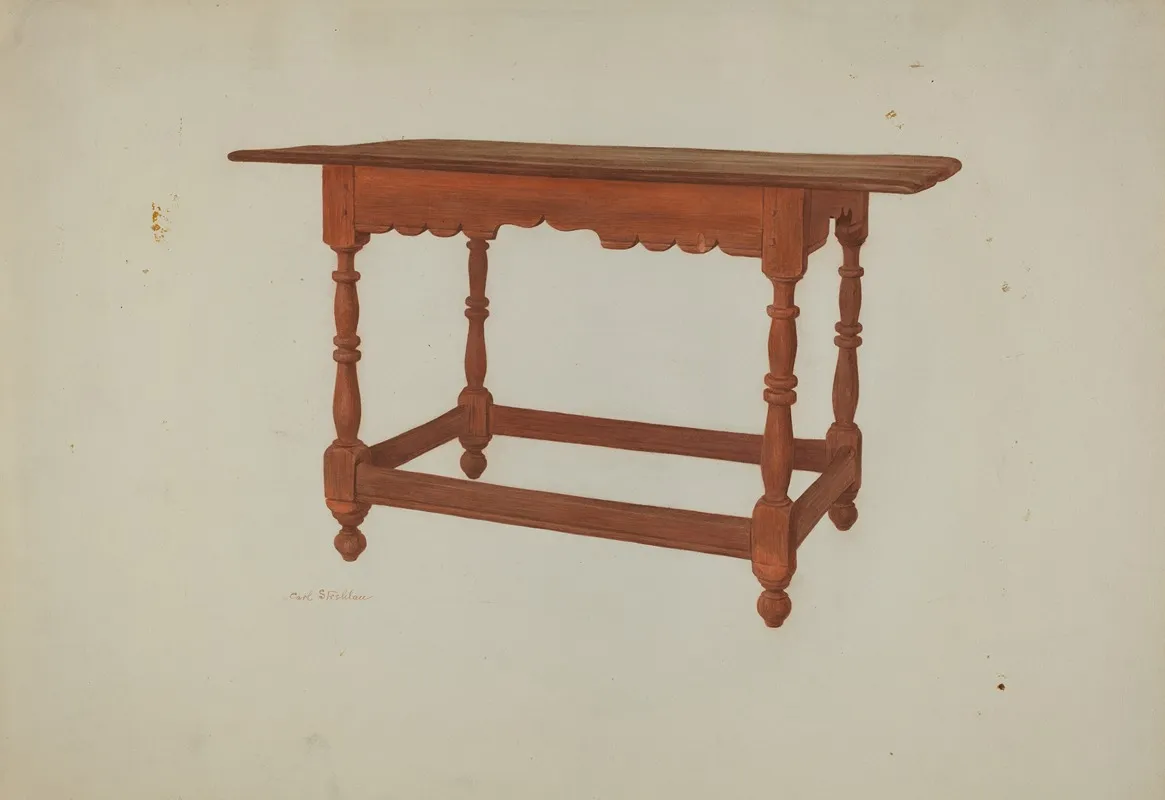 Pa German Table by Carl Strehlau - Canvas Print