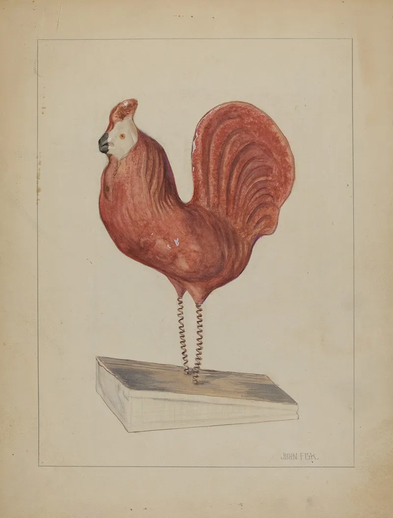 Pa German Toy Bellows Rooster