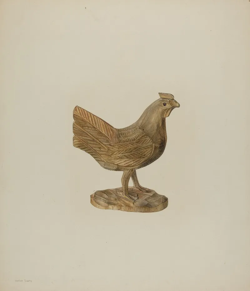 Pa German Toy Hen by Hester Duany - Canvas Print
