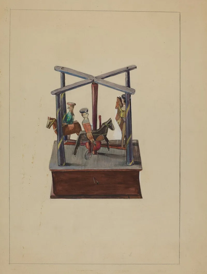 Pa German Toy Merry Go Round