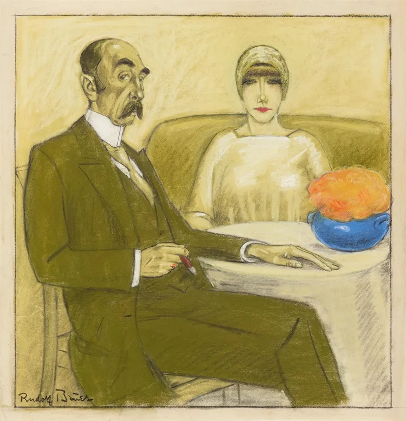 Paar Am Tisch by Rudolf Bauer - Canvas Print