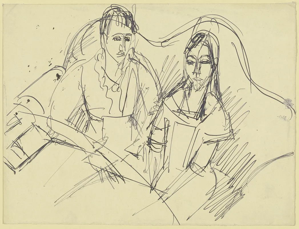 Paar Auf Einem Sofa Am Tisch