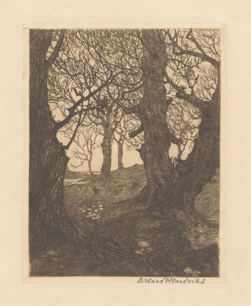 Pad Door Een Bos Met Kale Bomen by Arend Hendriks - Canvas Print