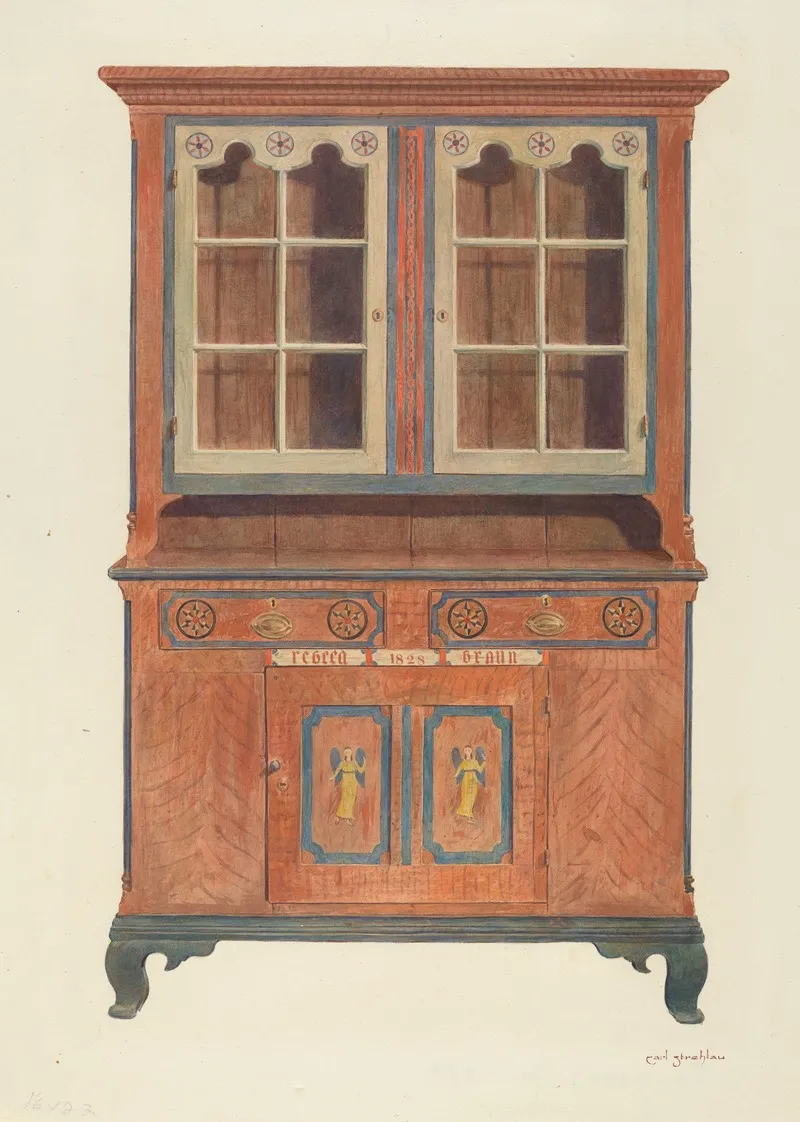 Painted Cabinet by Carl Strehlau - Canvas Print