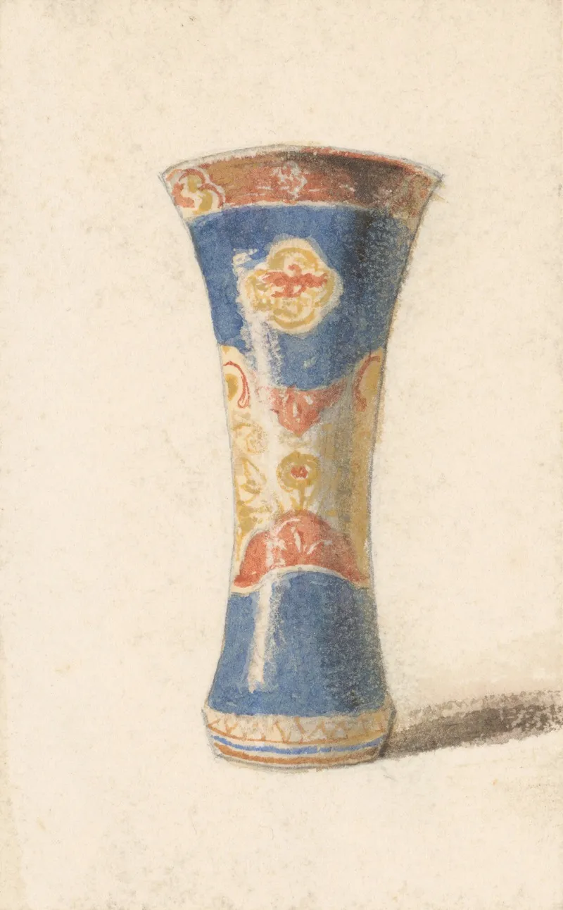 Painted Vase With Blue Base by Friedrich Carl von Scheidlin - Canvas Print