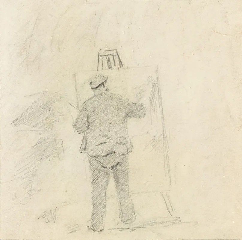 Painter At Easel Probably Frits Thaulow