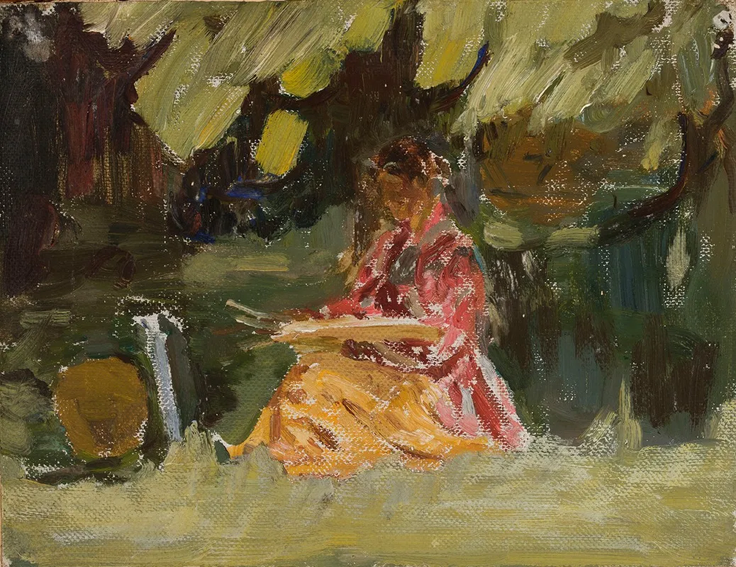 Painter Katarzyna Wachter At Work