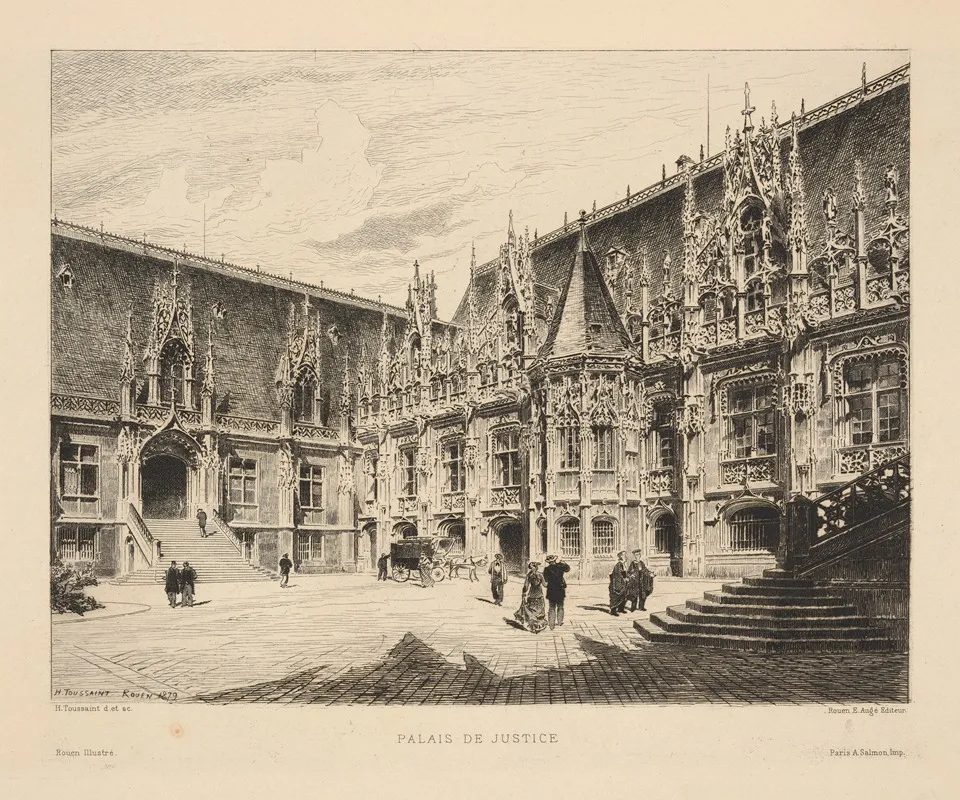 Palais De Justice by Henri Toussaint - Canvas Print