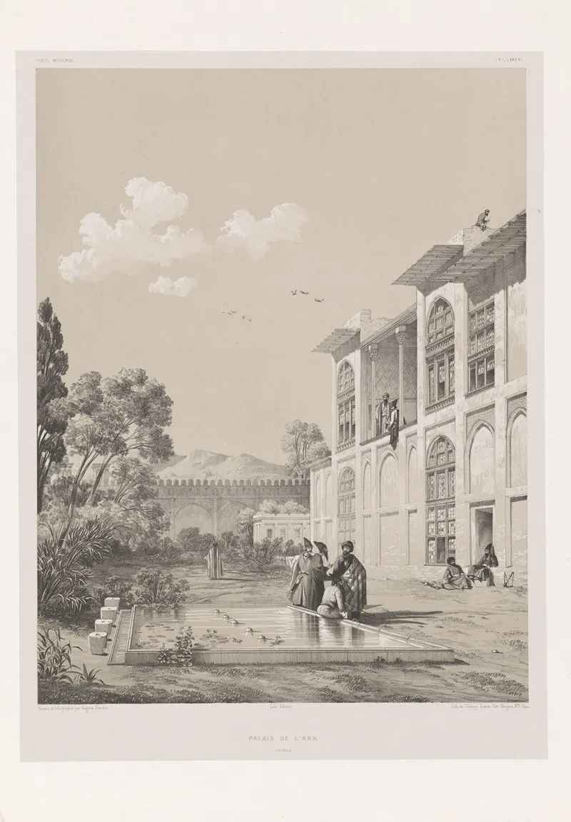 Palais De Lark by Eugène Flandin - Canvas Print