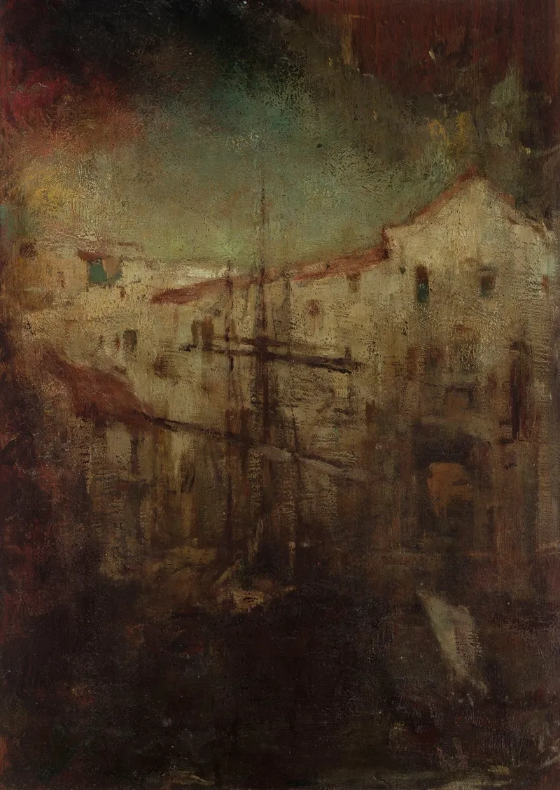 Palette View Of Houses In An Italian City by Witold Pruszkowski - Canvas Print