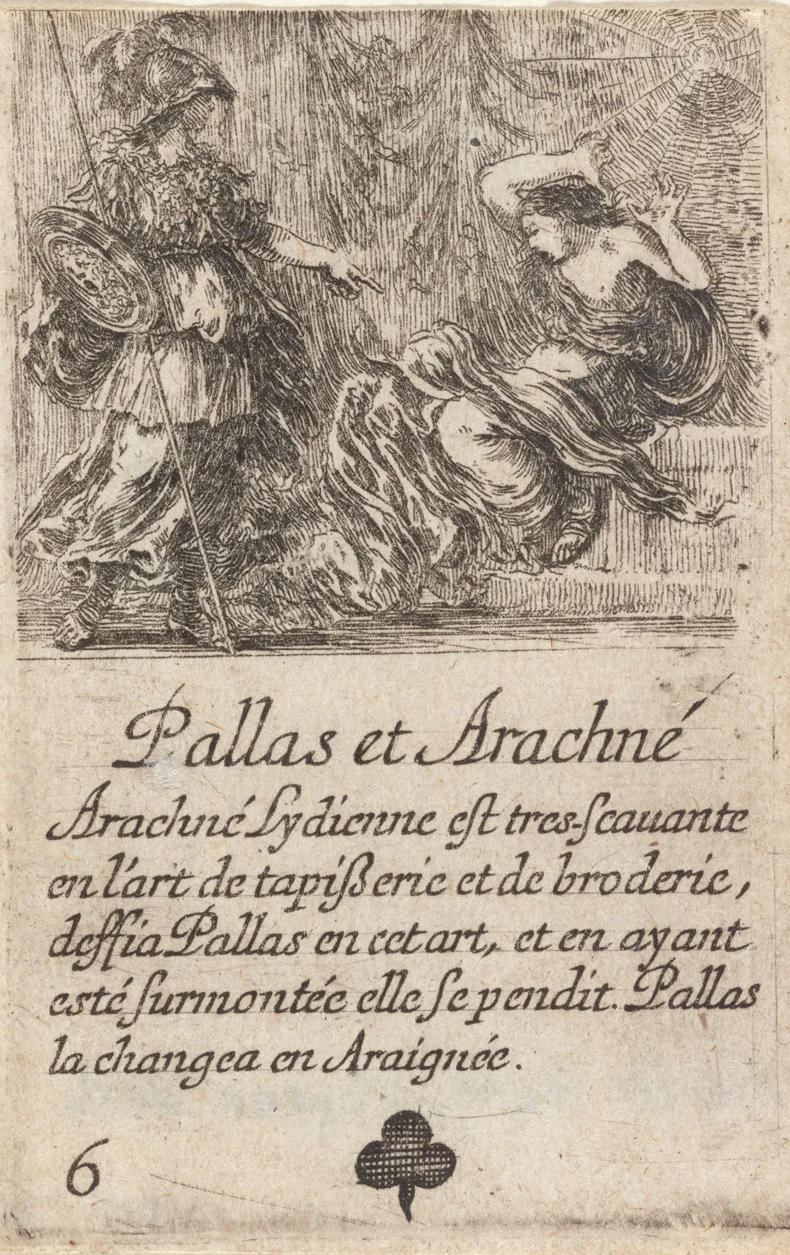 Pallas Et Arachne by Stefano Della Bella - Canvas Print