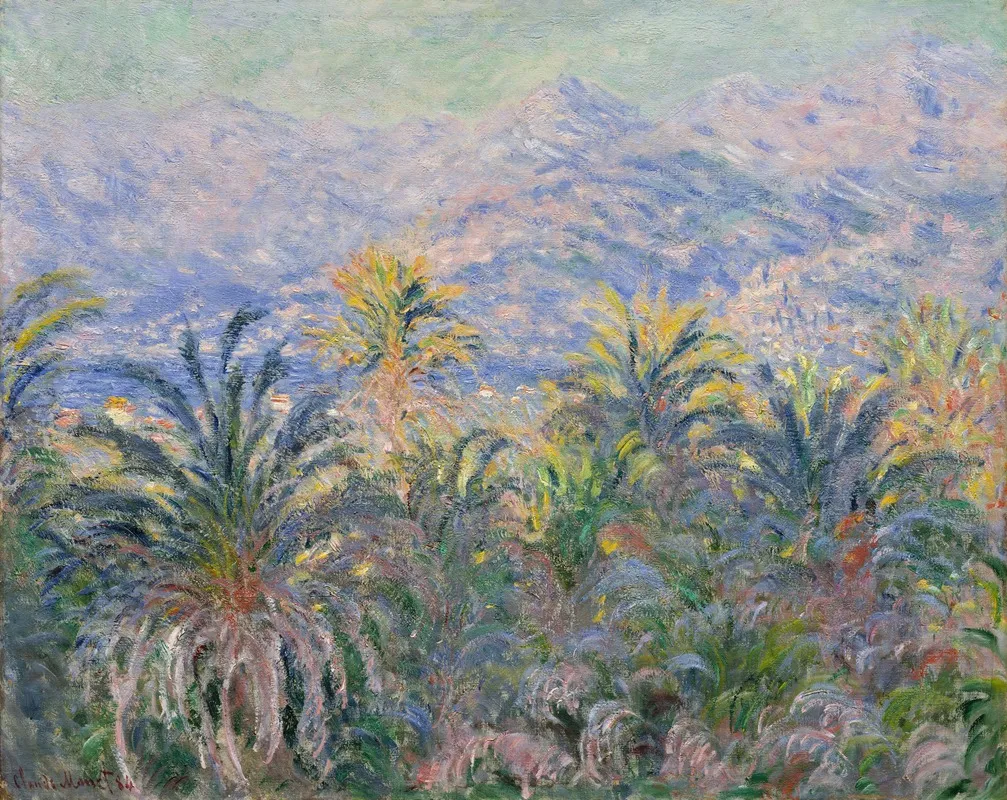 Palm Trees At Bordighera by Claude Monet - Canvas Print