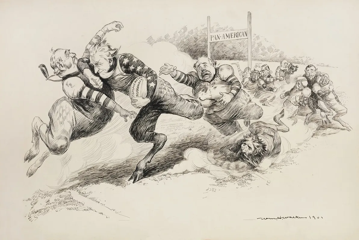 Pan American As A Football Game With The Players Representing Different Countries
