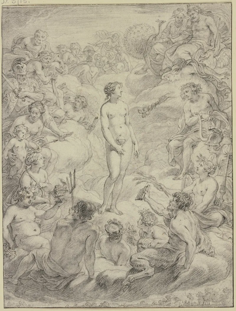 Pandora In Olympus by Abraham van Diepenbeeck - Canvas Print