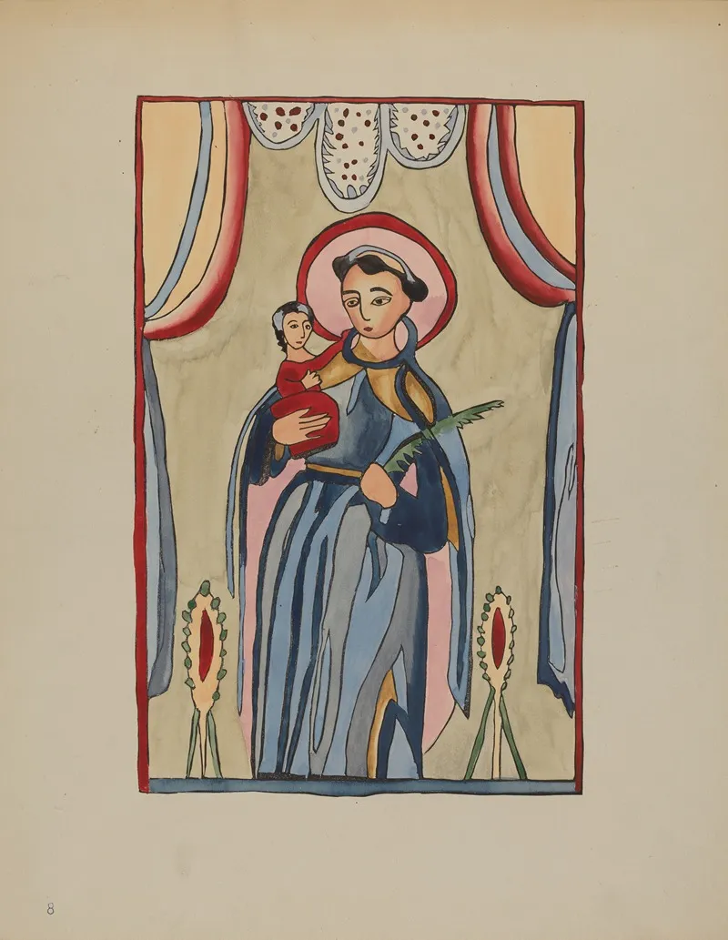 Panel From Altar Piece Of San Antonio 2 by E. Boyd - Canvas Print