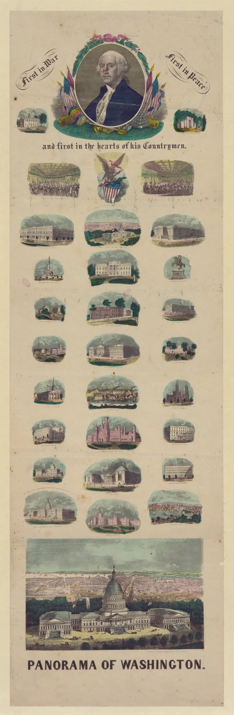Panorama Of Washington by Charles Magnus - Canvas Print