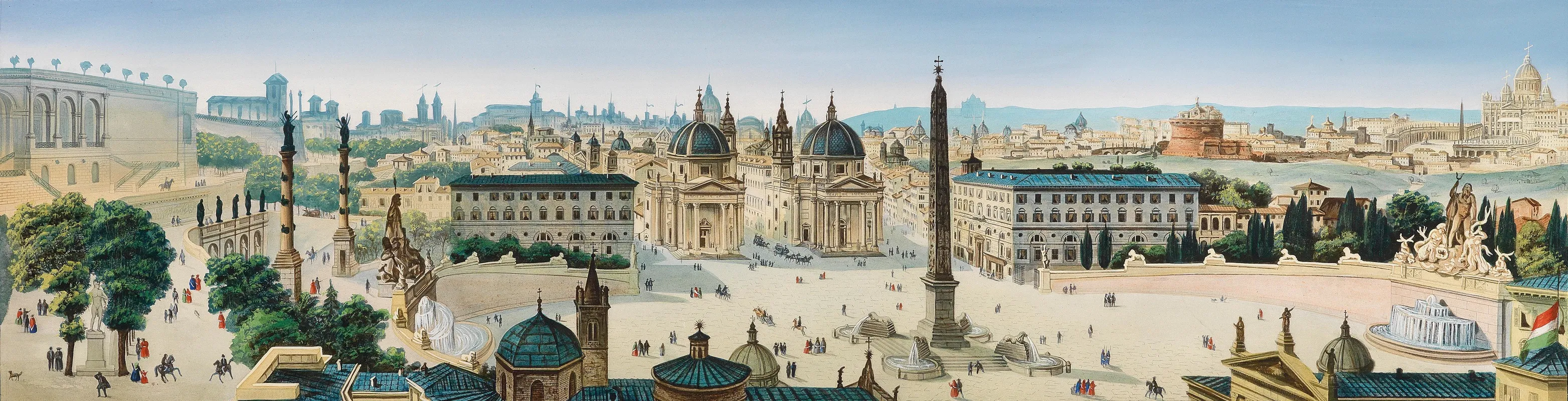 Panorama Von Rom by Leopoldo Calvi - Canvas Print