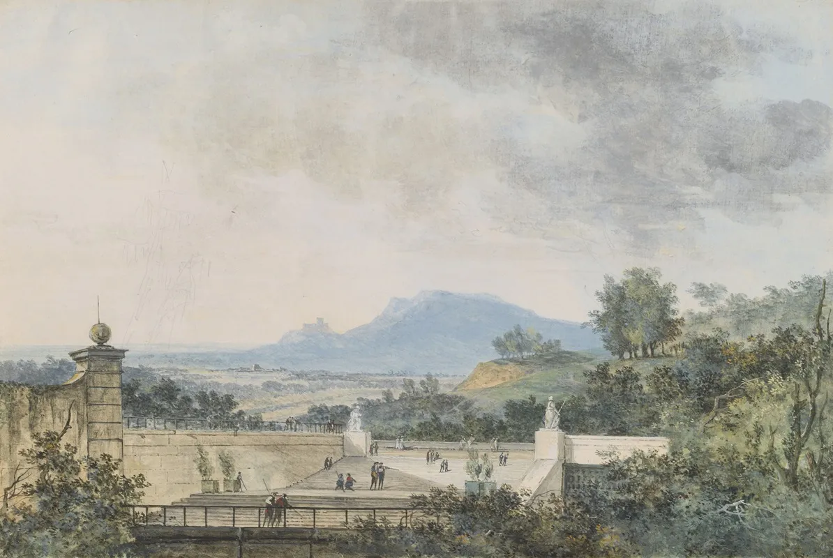Panoramic View Across A Terraced Park